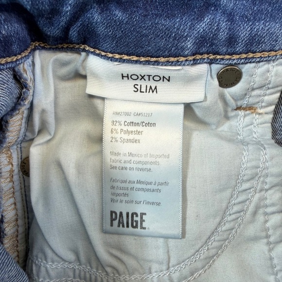 Paige Hoxton Slim Jeans Women's Size 25 Blue Dark Wash Denim Pants - Picture 4 of 7